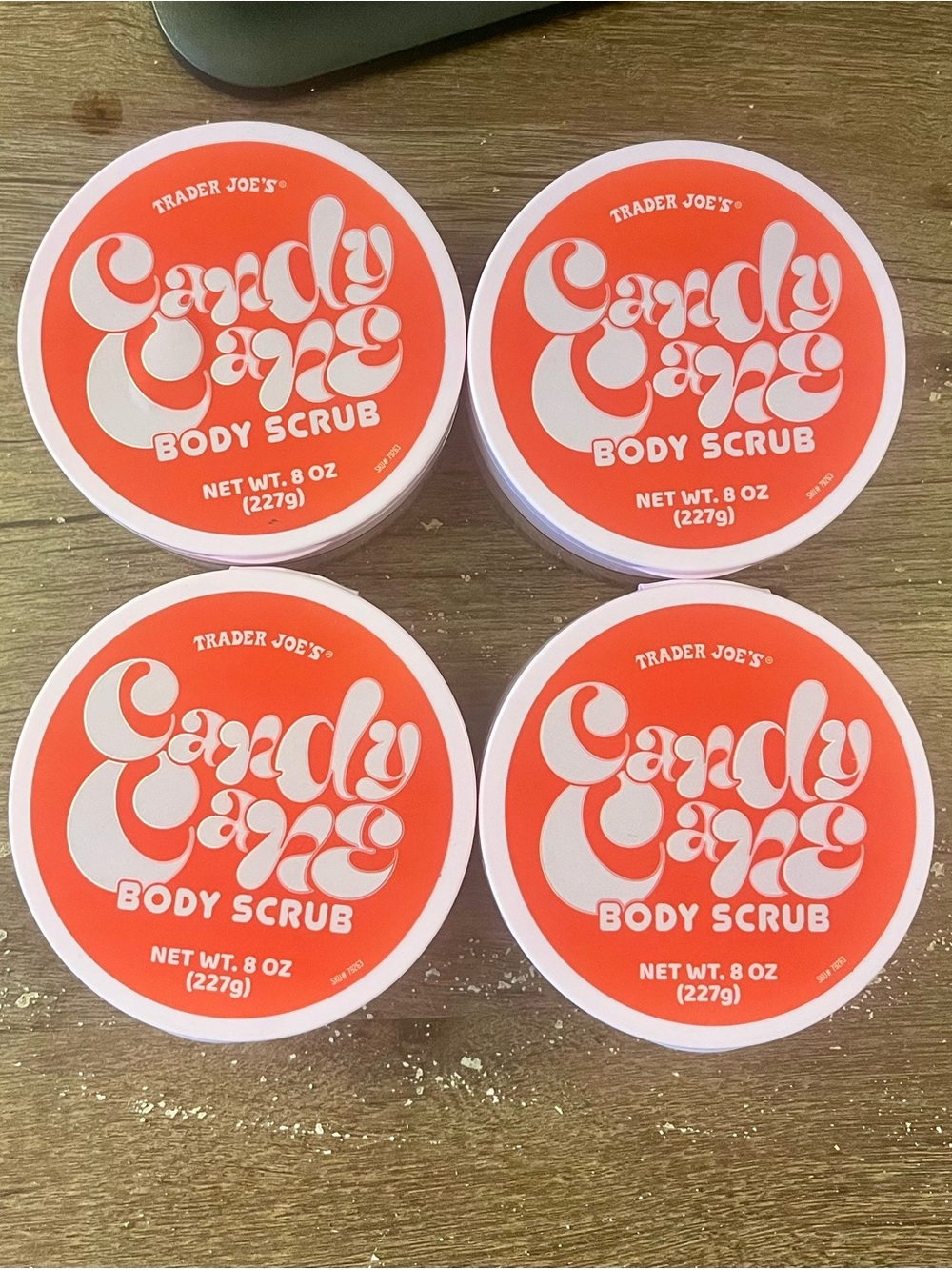 Trader Joe's Candy Cane Body Scrub- Set of 4- limited release (sold out) NWT 🛁